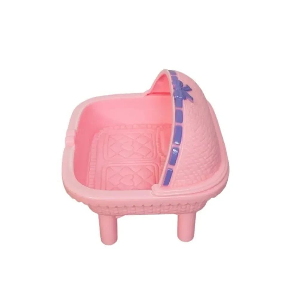PLAYSKOOL Dollhouse TWIN BABY BED BASSINET CRIB for 2.5 inch INFANT DOLLS Rare!